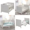 Collage of a baby crib in different settings and angles, some with bedding. Produktbild-Vorschau
