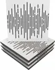 A stack of white acoustic wall panels with a sound wave pattern cut out. Produktbild-Vorschau
