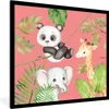 MuchoWow® Gerahmtes Poster Dschungeltiere - Kinder - Rosa Produktbild-Vorschau 1