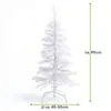 A white artificial Christmas tree with a stand, shown against a white background with measurement indicators. Produktbild-Vorschau