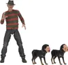 A Freddy Krueger action figure and two dog figures with human heads. Náhled obrázku produktu