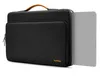 A black laptop bag with a gray laptop partially inserted, shown against a white background. Náhľad obrázku produktu