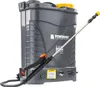 A gray backpack sprayer with a yellow cap and a spray wand. Produktbild-Vorschau