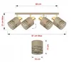 LUXOLAR - LED Deckenleuchte 4-flammig Creme/Gold E27 60W - Produktbild-Vorschau 7