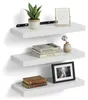 Relaxdays Wandplanken, set van 3, wit-zwart Productafbeelding-voorbeeld 1