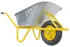 Matrix Schubkarre 100l 250kg Luftrad Bauschubkarre gelb Produktbild-Vorschau 2