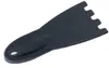 A black metal spatula with a pronged end and a hole in the handle, isolated on a white background. Produktbild-Vorschau