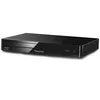A black Panasonic Blu-ray player is shown from a slightly elevated side angle against a white background. Produktbild-Vorschau