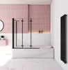 130x70x140cm Badewannenaufsatz Schwarz 3-teilig für Produktbild-Vorschau 1