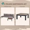 Outsunny 3-teiliges Gartenmöbel-Set Sofa Beistelltisch mit Produktbild-Vorschau 4