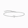 Bracciale con cuore di zirconi bianchi in argento Anteprima dell’immagine prodotto 1