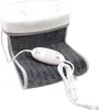 A close-up, studio shot of a gray electric foot warmer with a white fluffy lining. Produktbild-Vorschau