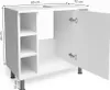 Vicco Waschbeckenunterschrank Fynn, 60 x 54 cm, Weiß Produktbild-Vorschau 3