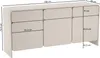 A white sideboard with dimensions indicated by lines and text. Náhľad obrázku produktu