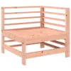 A corner section of a wooden outdoor lounge set, viewed from a slightly elevated side angle. Produktbild-Vorschau