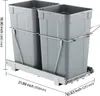 VEVOR uitschuifbare afvalbakken, 27 liter + 27 liter, voor Productafbeelding-voorbeeld 8