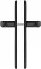 A black door handle with a bisquit shape and a lock. Produktbild-Vorschau