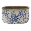 Clayre & Eef Květináč 17x9x10 cm Modrá bílá keramika Náhled obrázku produktu 1