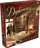 The image shows the box of the board game Diplomacy, depicting an interior scene with people and a map on a table. Produktbild-Vorschau