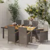 7-tlg. Garten-Essgruppe mit Kissen Poly Rattan Grau Produktbild-Vorschau 2