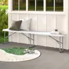 COSTWAY Bierbank klappbar 182x27,5x43cm, Klappbank Produktbild-Vorschau 2