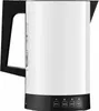 A white electric kettle with a black handle and base, shown from the front. Anteprima dell’immagine prodotto