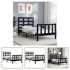 The Living Store Massivholzbett mit Kopfteil Schwarz Produktbild-Vorschau 8