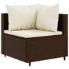 6-tlg. Garten-Lounge-Set mit Kissen Braun Poly Rattan Produktbild-Vorschau 3
