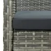 vidaXL Gartenstuhl mit Kissen Poly Rattan Grau Produktbild-Vorschau 5
