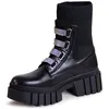 topschuhe24 2545 Damen Plateau Stiefeletten Glitzer Worker Produktbild-Vorschau 3