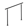 A black metal handrail with two vertical supports, shown against a white background. Produktbild-Vorschau
