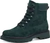 A single green suede lace-up boot is shown against a white background. Produktbild-Vorschau