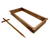 Grabumrandung aus Holz 190x90x20 cm + Holzkreuz 170 cm – Produktbild-Vorschau 2
