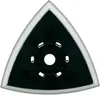 A triangular sanding pad with a central hole and surrounding smaller holes. Produktbild-Vorschau