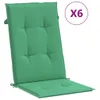 Gartenstuhlauflagen für Hochlehner 6 Stk. Grün 120x50x3cm Produktbild-Vorschau 1