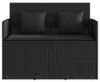 vidaXL Gartenbank mit Kissen Schwarz Poly Rattan Produktbild-Vorschau 4