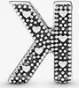 A silver charm in the shape of the letter K, decorated with small dots and hearts. Anteprima dell’immagine prodotto