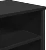 A close-up view of a black cabinet with shelves. Produktbild-Vorschau
