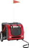 vidaXL Rimorchio per bicicletta cani rosso e grigio Tessuto Anteprima dell’immagine prodotto 1