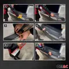 A collage of six images showing the installation steps for a car accessory. Produktbild-Vorschau