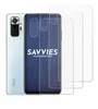 A smartphone and screen protectors are displayed against a white background. Produktbild-Vorschau