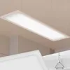 A rectangular LED panel light is suspended from the ceiling. Produktbild-Vorschau