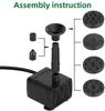 Assembly instructions for a solar water pump with multiple nozzle attachments. Produktbild-Vorschau