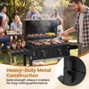 Barbecue au charbon de bois COSTWAY avec couvercle, chariot Voir les images du produit 6