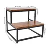A two-tiered step stool with dimensions indicated by measurement lines and text. Podgląd zdjęcia produktu