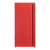 A red metal cabinet with a single door is shown against a white background. Voir les images du produit