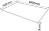 A diagram of a rectangular glass tabletop with dimensions indicated. Náhľad obrázku produktu