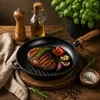 MAYSTERNYA Gusseisen-Grillpfanne mit Holzgriff – ø 24 x 4 Produktbild-Vorschau 5