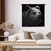 MuchoWow® Wandteppich Wandbehang Bär - Leicht - Schwarz Produktbild-Vorschau 2