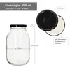 Einmachglas 3L Vorratsglas TO100 Deckel schwarz Rezeptheft Produktbild-Vorschau 3